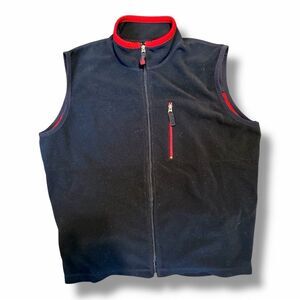 Abercrombie & Fitch Navy & Red Fleece Full Zip Vest  Vintage Outdoor Campcore XL
